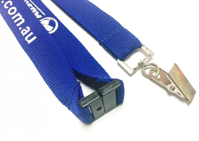 Metal Clip Safety Custom Breakaway Lanyards Woven Printed For Sports Game