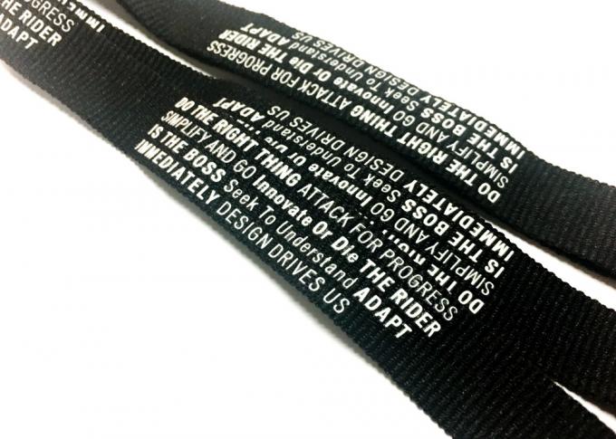 Black Cool Custom Polyester Lanyards Heat Tranfer Printing For Office