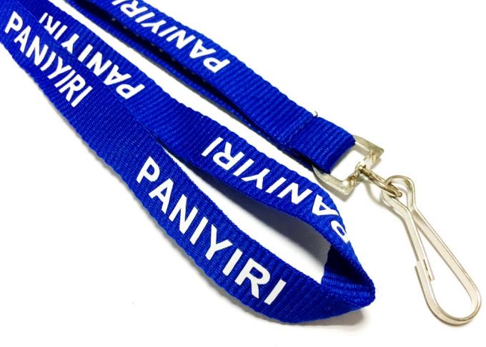 J Hook Custom Polyester Lanyards Navy Blue Requested Design Free Artwork