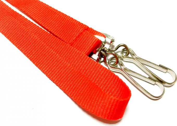 Red Polyester Safety Neck Lanyards Blank Double Attachments Size 900*15mm