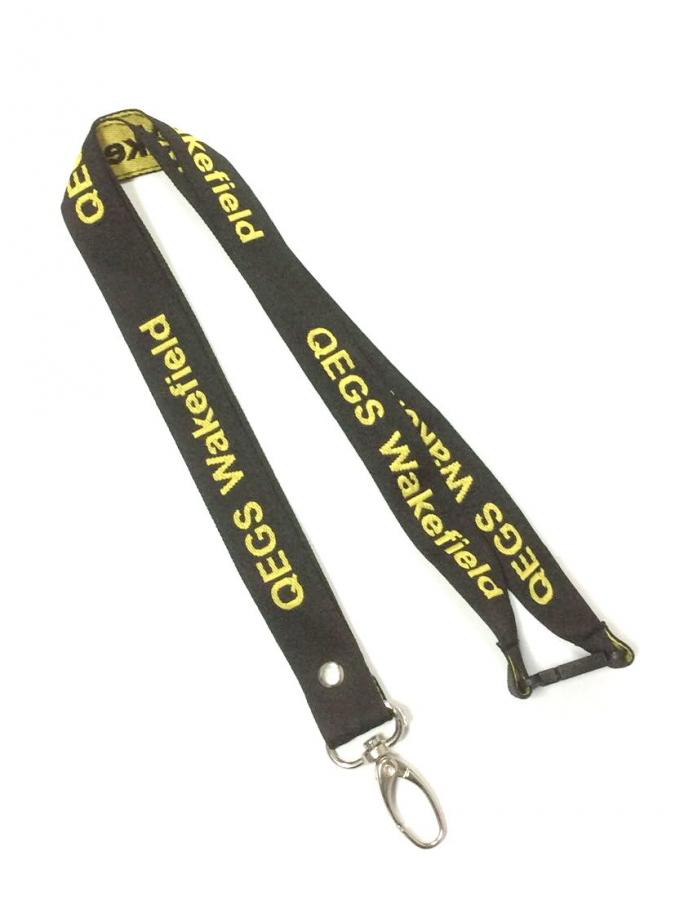 Polyester Woven Lanyards / Promotional Custom Neck Lanyards With Logo Printing