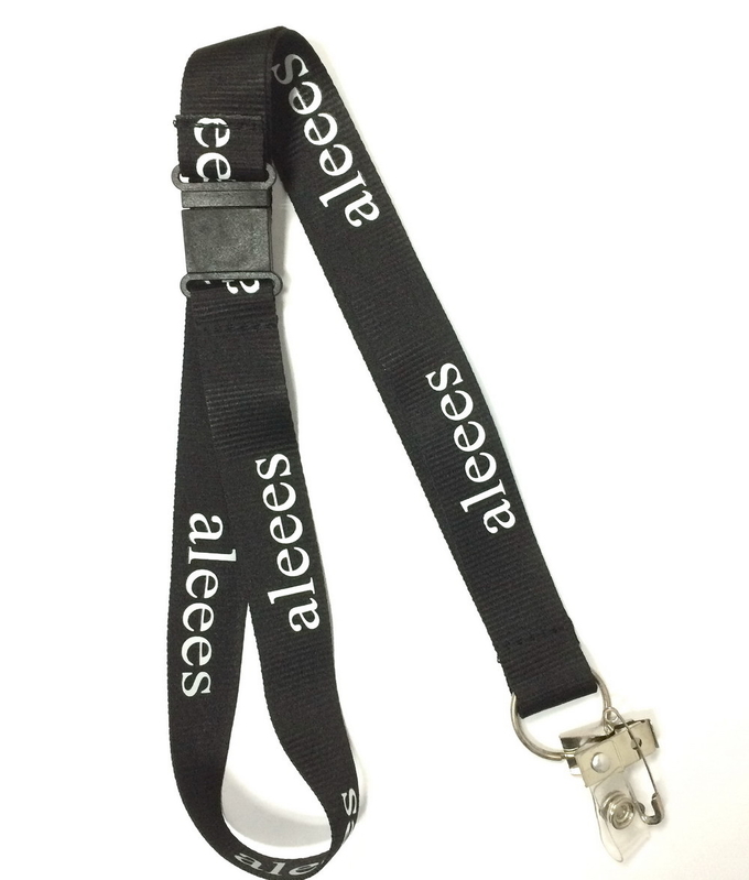 Safety Buckle Custom Polyester Lanyard / Cell Phone Id Badge Neck Strap