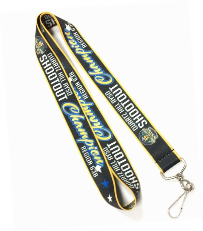 Soccer Event Logo Dye Sublimated Lanyards / Heart Transfer Lanyard With Swivel J Hook